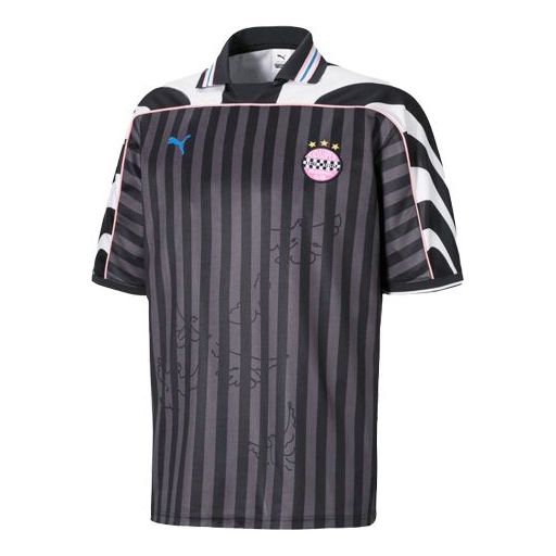 Jersey Puma PUMA X KS Stripe Splicing Short Sleeve Jersey Musta | 598466-01