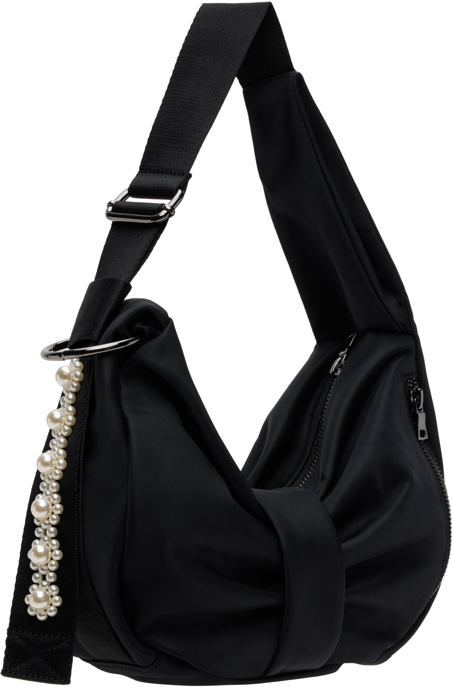 Olkalaukku Simone Rocha Simone Rocha Mini Pearl-Embellished Sling Bow Bag Musta | BAG198B 0761, 1