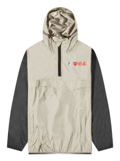 Tuulitakki Comme des Garçons K-Way x Half Zip Block Colour Jacket Beige | P1J506-3