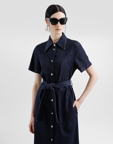 Mekko Dolce & Gabbana Dolce & Gabbana Silk Denim Shirt Dress Sininen | F6TMBDG8MR3S9001, 3
