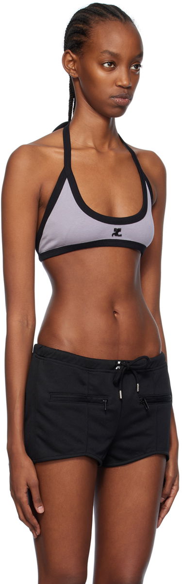 Verryttelyhousut Courrèges Contrast Trim Halter Bra Beige | 124JBR034JS0070, 4
