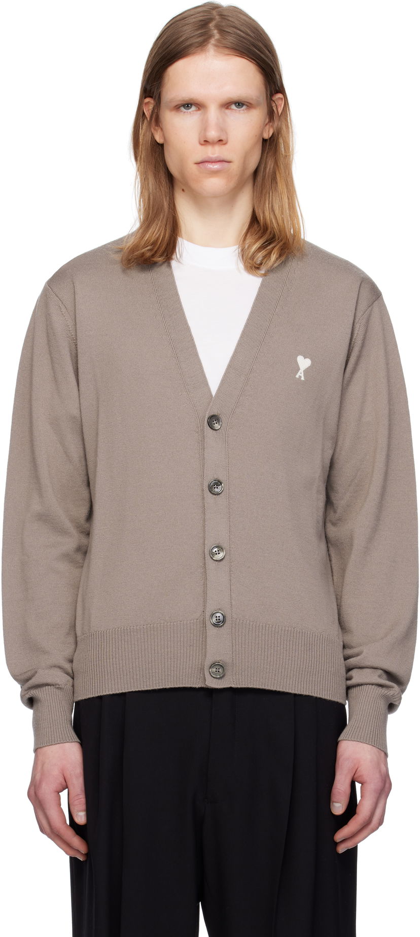 Villapaita AMI AMI Paris De Coeur Cardigan Ruskea | HKC121.KN0025