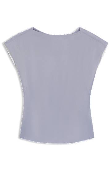 Tankkitoppi BOSS Slim Fit Satin Blouse with Draped Neckline Harmaa | 50541815