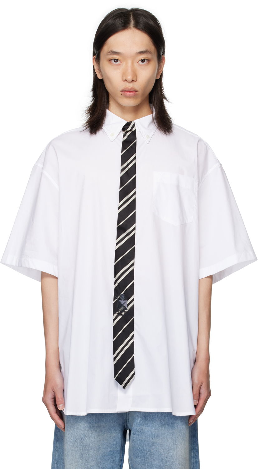 Paita VETEMENTS Vetements Tie Short-Sleeve Shirt Valkoinen | UH76SH250W