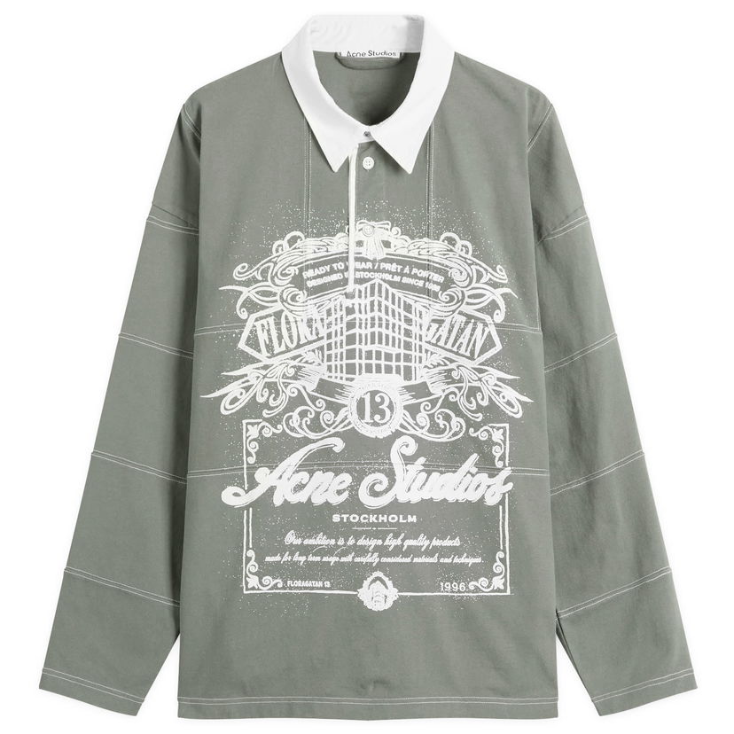Poolopaita Acne Studios Erber U Venice Logo Rugby Shirt, Size Small Vihreä | CL0396-DSQ