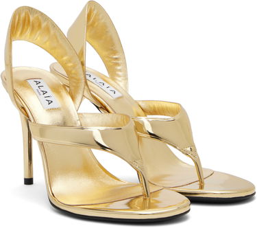 Asusteet Alaïa ALAÏA Heeled Thong Sandals Metallinen | AA3S122CK298, 3