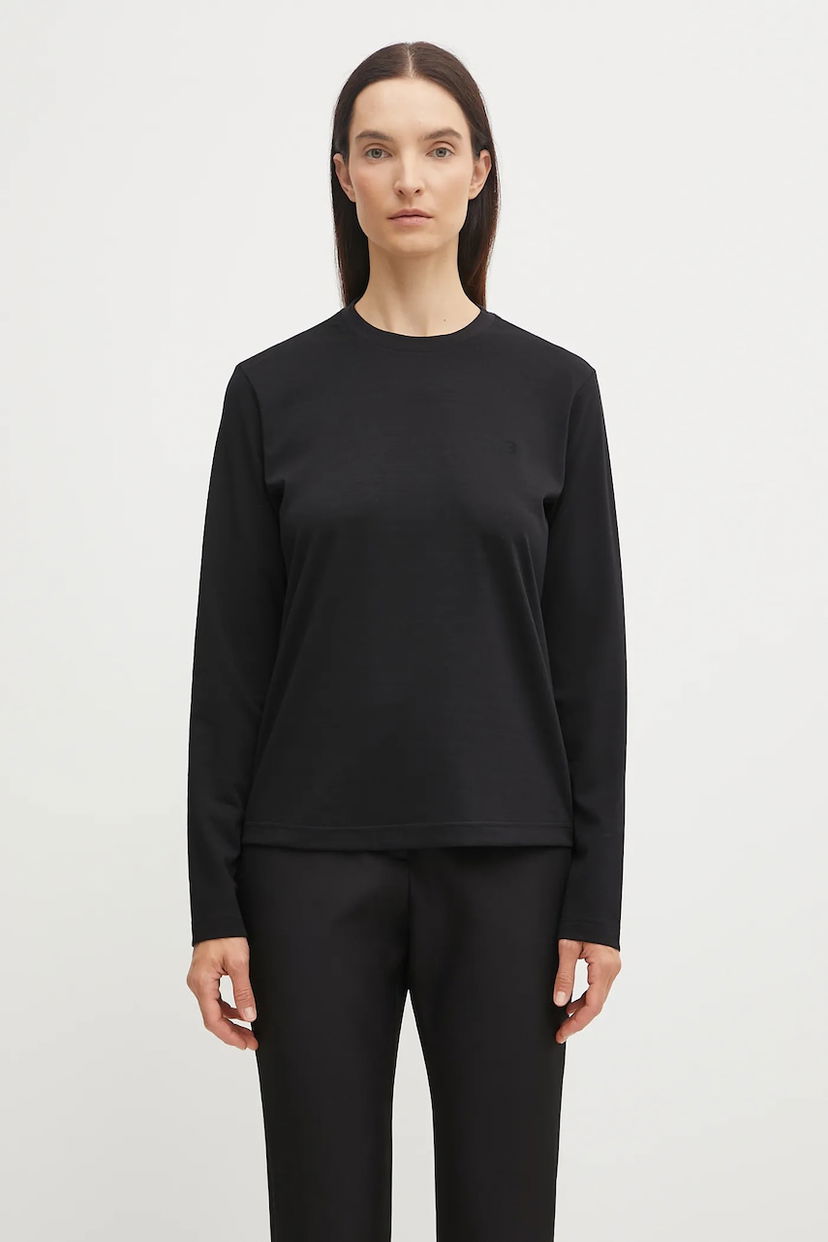 T-paita Y-3 Y-3 Regular Wool Long Sleeve T-Shirt Musta | JX2291