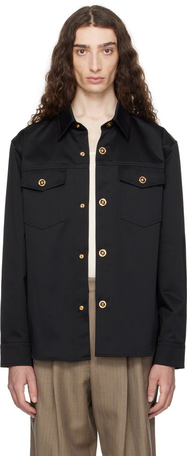 Paita Versace Versace Gabardine Overshirt Musta | 1017413_1A01718, 0