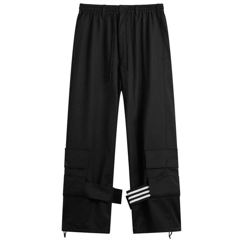 Cargo housut Y-3 Y-3 Three Stripe Cargo Pants, Size Large Musta | JX7297