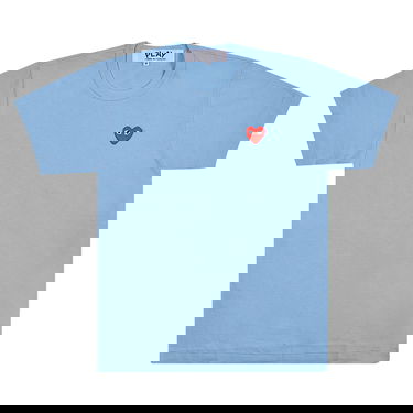T-paita Comme des Garçons PLAY Pastelle Red Emblem T-Shirt Sininen | AZ T272 051 1, 1