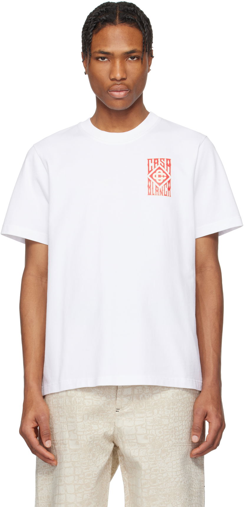 T-paita Casablanca Casablanca Gothic Logo T-Shirt Valkoinen | MS25-JTS-001-19-EX-SSENSE