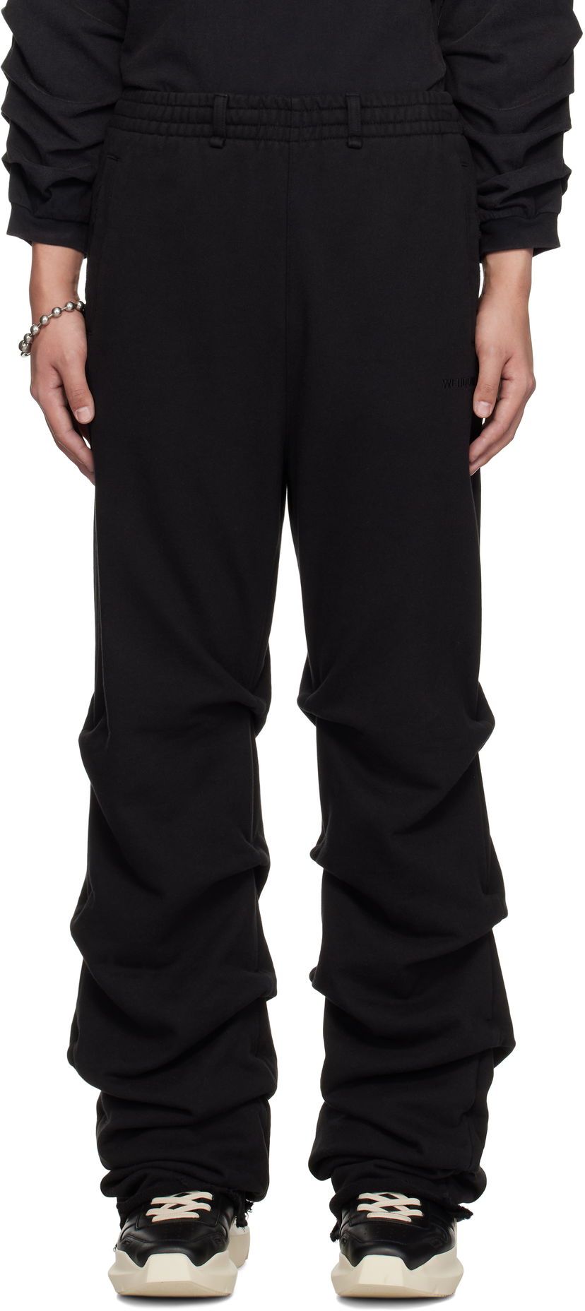 Verryttelyhousut We11done We11done Wrinkled Straight Jogger Sweatpants Musta | WD-TA0-25-724-U-BK