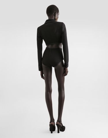 Takki Dolce & Gabbana Dolce & Gabbana Cropped Wool Crepe Jacket Musta | F27EFTFU2TZN0000, 2