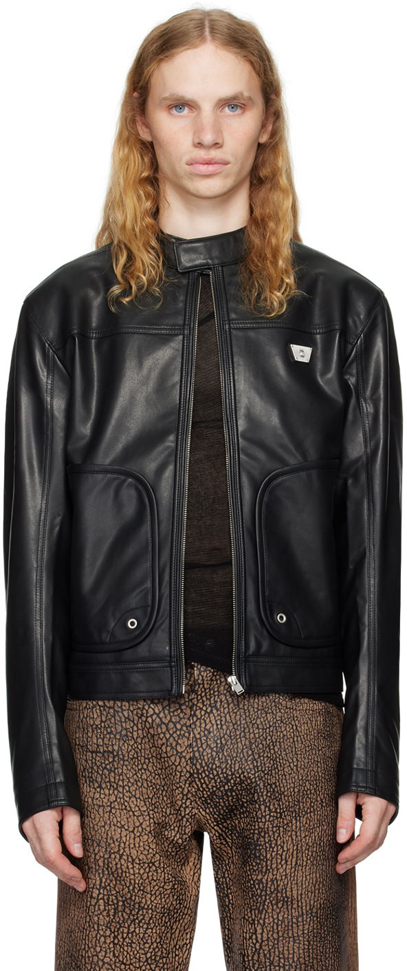 Takki MISBHV Faux-Leather Jacket Musta | 241M406