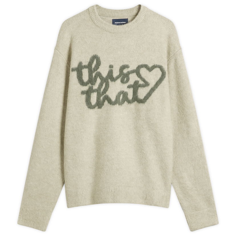 Villapaita thisisneverthat this that Heart Graphic Knit Jumper, Large Beige | TN253KKNPK10-SND