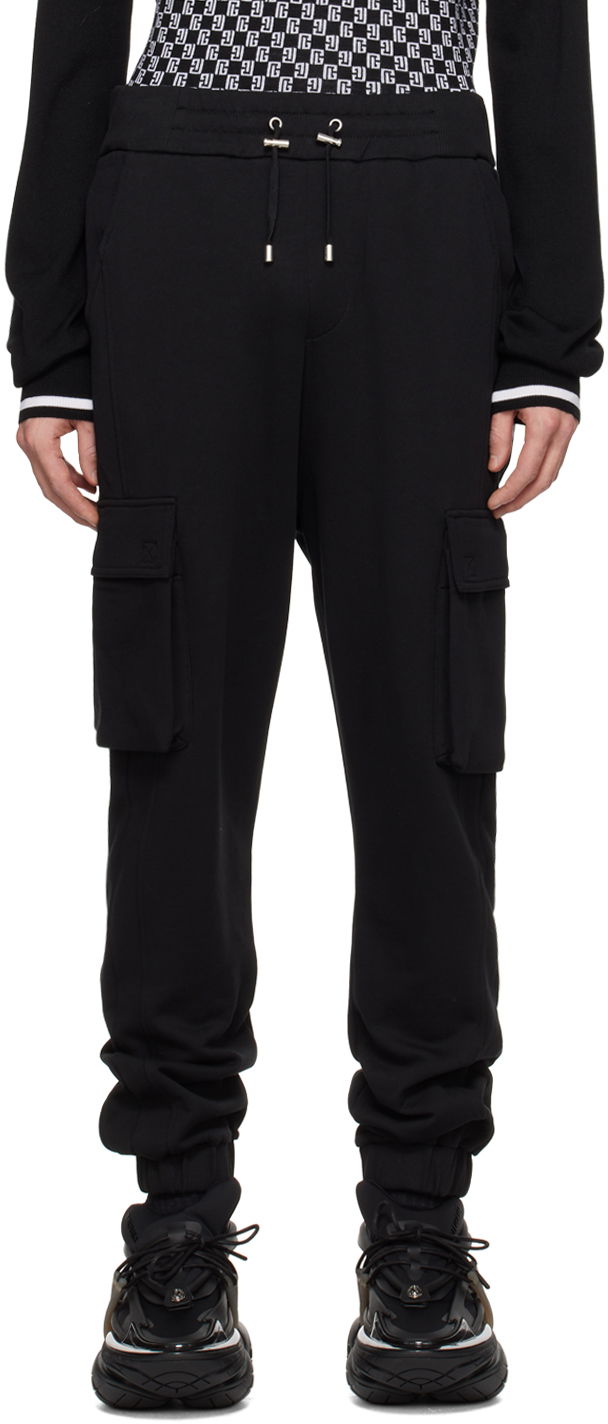 Cargo housut Balmain Drawstring Cargo Pants Musta | CH1OB295BC64
