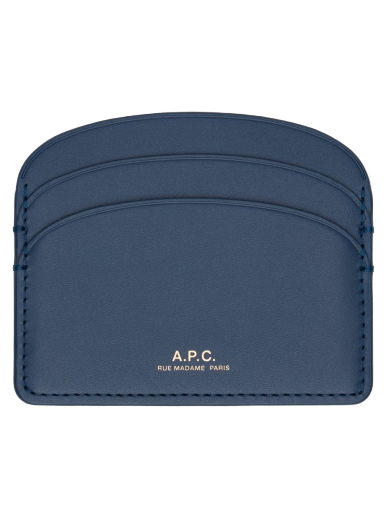 Reput ja laukut A.P.C. Navy Demi-Lune Card Holder Tummansininen | PXAWV-F63270