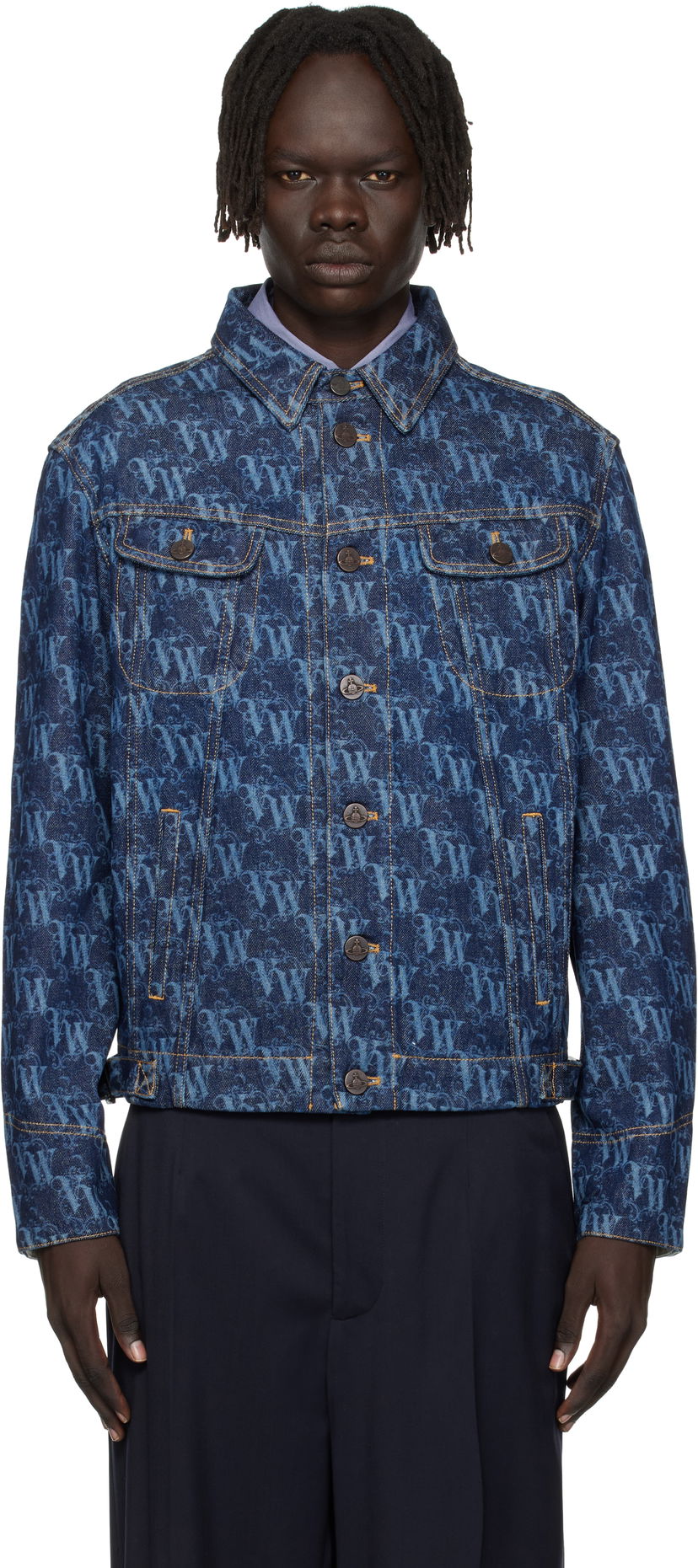 Takki Vivienne Westwood Vivienne Westwood Stormrider Denim Jacket Sininen | 2801000K-W014I-