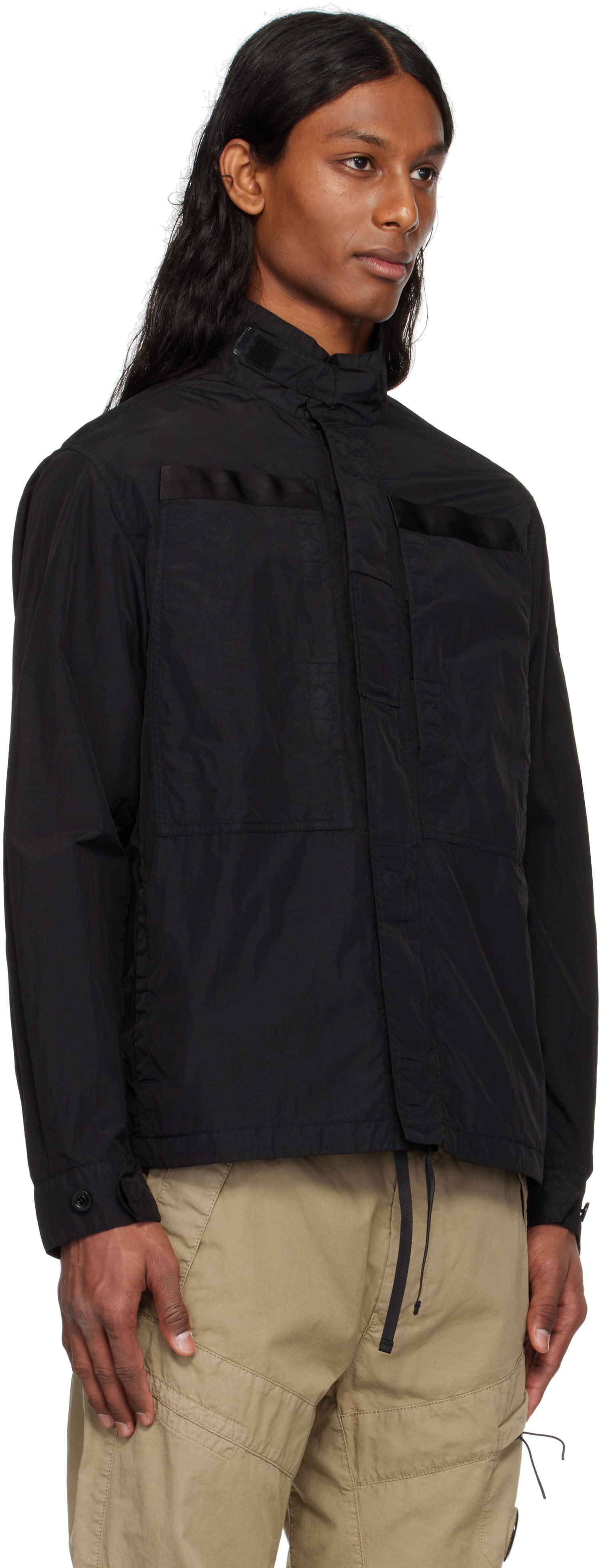 Tuulitakki C.P. Company C.P. Company Flatt Nylon Lens Overshirt Musta | 18CMOS081A-005991G, 1