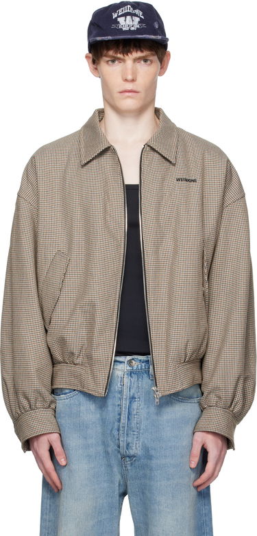 Bomber-takki We11done We11done Checkered Bomber Jacket Ruskea | WD-JK2-25-013-M-BG, 0