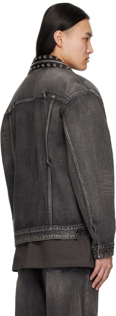 Takki We11done We11done Belted Collar Denim Jacket Musta | WD-DJ0-25-315-U-BK, 2