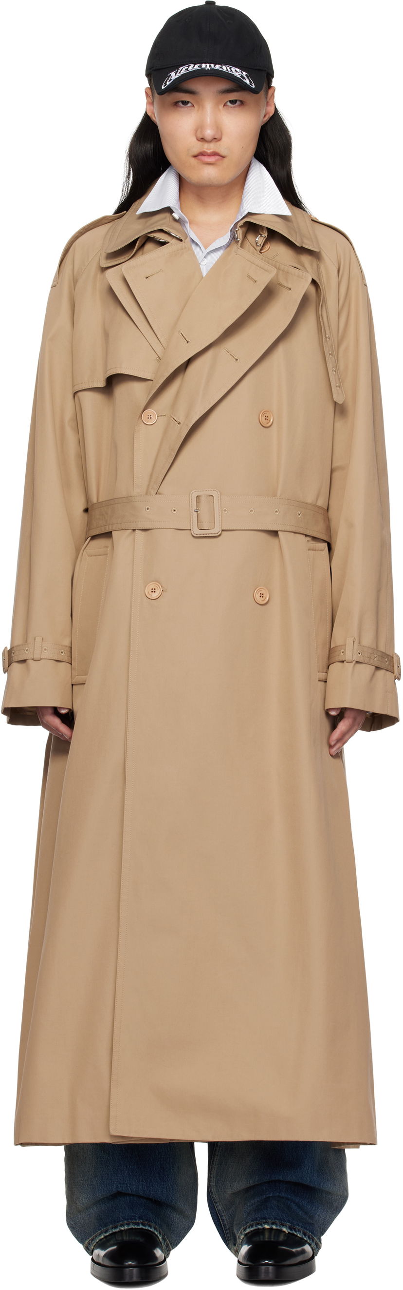 Trenssitakki VETEMENTS Vetements Runway Double Trench Coat Beige | UA66CO400S
