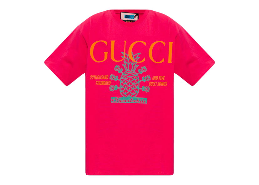 T-paita Gucci Pineapple Collection T-shirt Pink Vaaleanpunainen | 616036 XJD20 5251