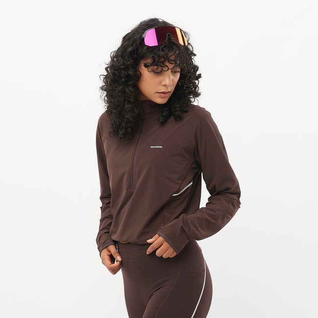 Huppari Salomon Sense Aero Hybrid Cropped Top Ruskea | LC2434600