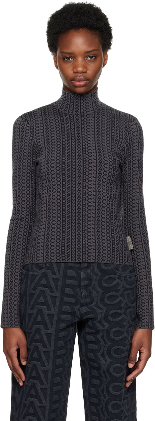Villapaita Marc Jacobs Marc Jacobs 'The Monogram' Turtleneck Top Harmaa | N611J01RE22