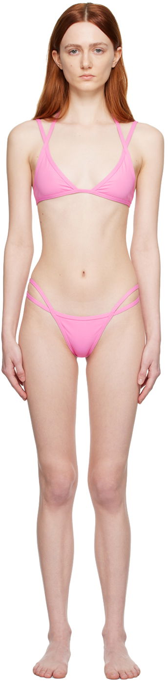 Uimapuvut The Attico Attico Double Strap Bikini Vaaleanpunainen | 233WBB62 PA21