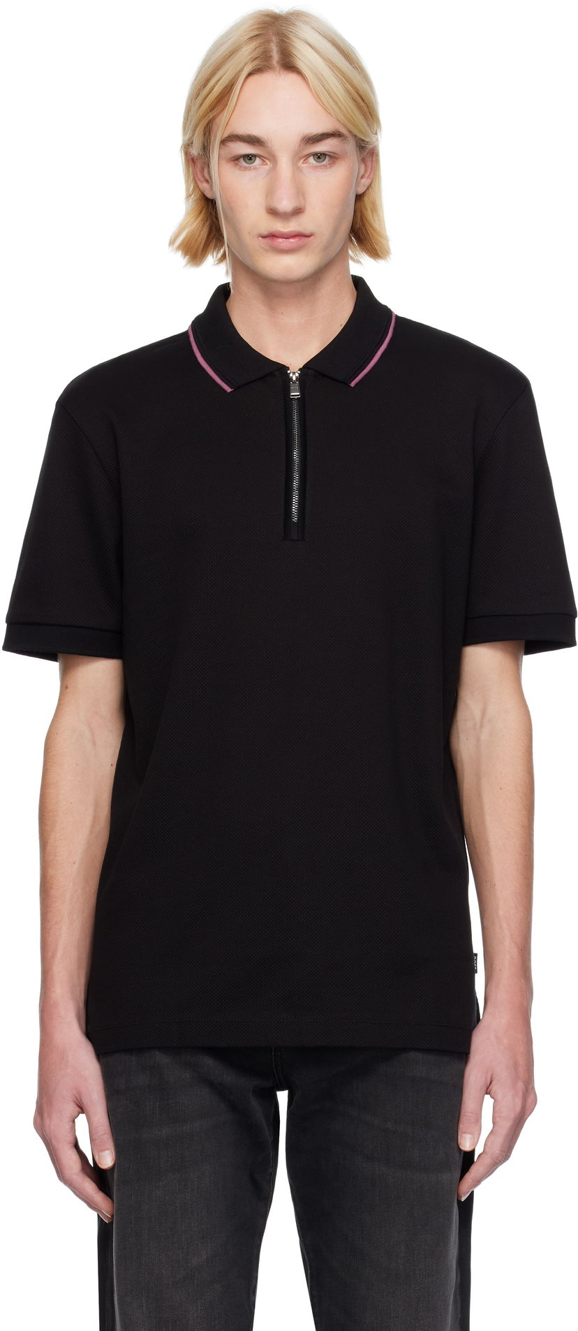 Poolopaita BOSS Zip Placket Polo Musta | 50532612
