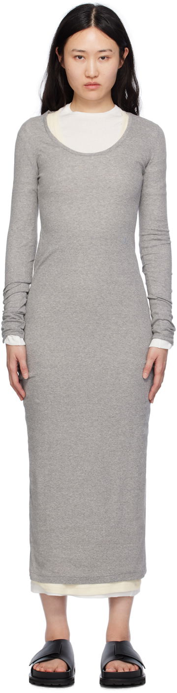 Mekko Jil Sander Layered Maxi Dress Harmaa | J40FV0103_JTN357