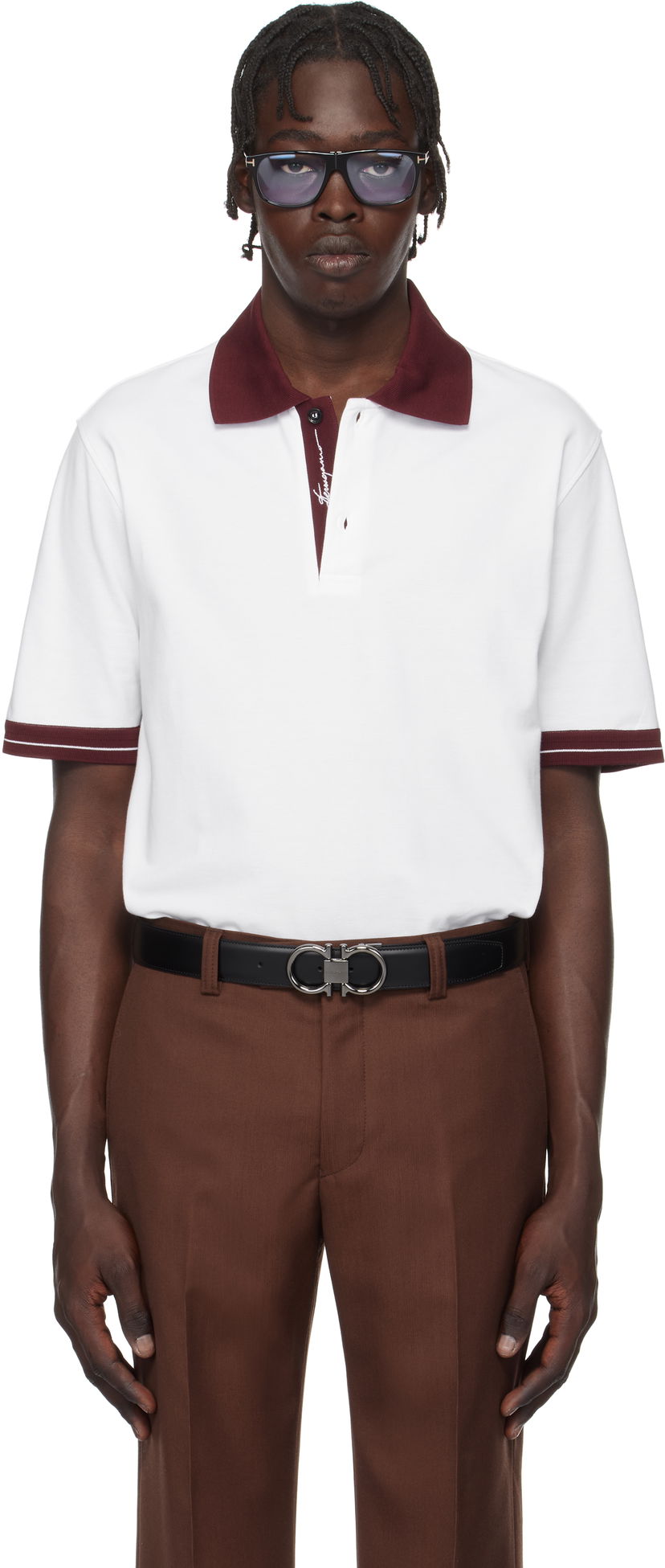 Poolopaita FERRAGAMO Salvatore Ferragamo Colorblock Polo Valkoinen | 781017