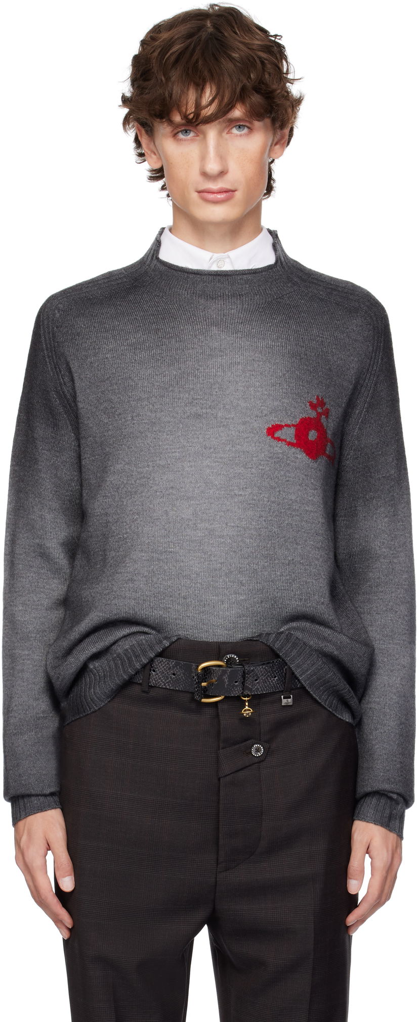 Villapaita Vivienne Westwood Sweater Crewneck Harmaa | 27010023-Y002U-