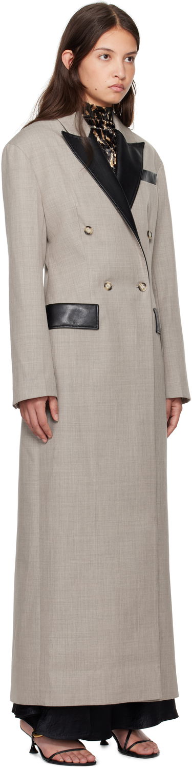 Takit Nanushka Nanushka Ferris Double-Breasted Long Coat Harmaa | NW24FWOW36970, 1