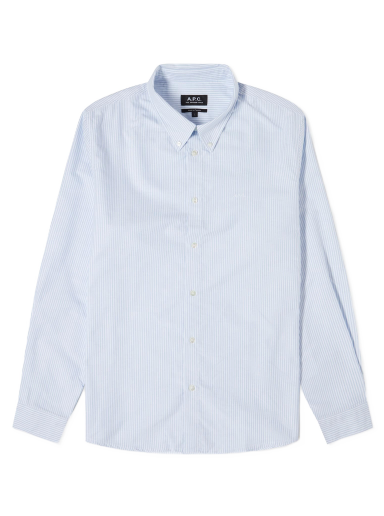Paita A.P.C. Greg Log Button Down Stripe Shirt Sininen | COGUH-H12499-IAA