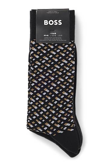 Sukat BOSS Gift-boxed four-pack of regular-length socks featuring one patterned pair and three solid pairs Monivärinen | 50524322, 1