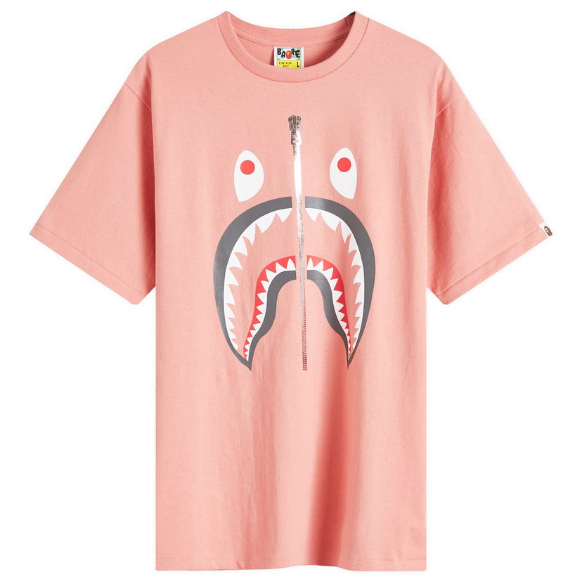 T-paita BAPE A Bathing Ape Men's Shark T-Shirt in Pink, Size Large | END. Clothing Vaaleanpunainen | 001TEK301003M-PNK