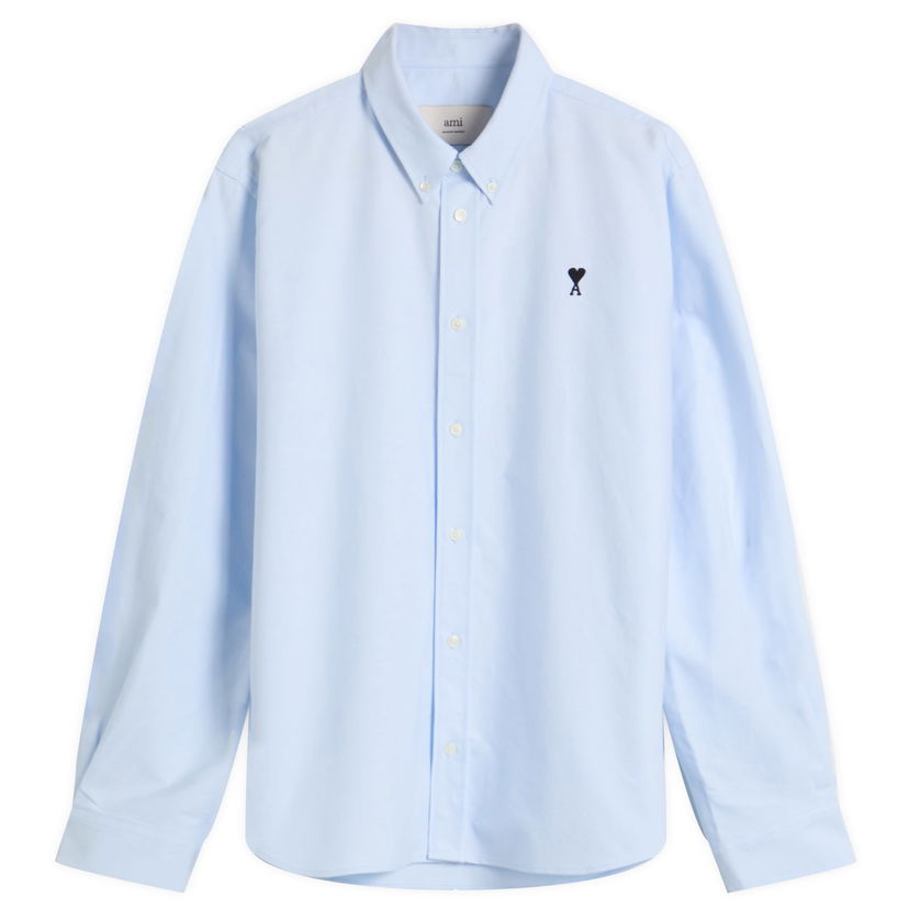 Paita AMI AMI Paris Men's Cotton Oxford Classic Shirt, Size IT 46 Sininen | H25HSH763-CO0031-450H25