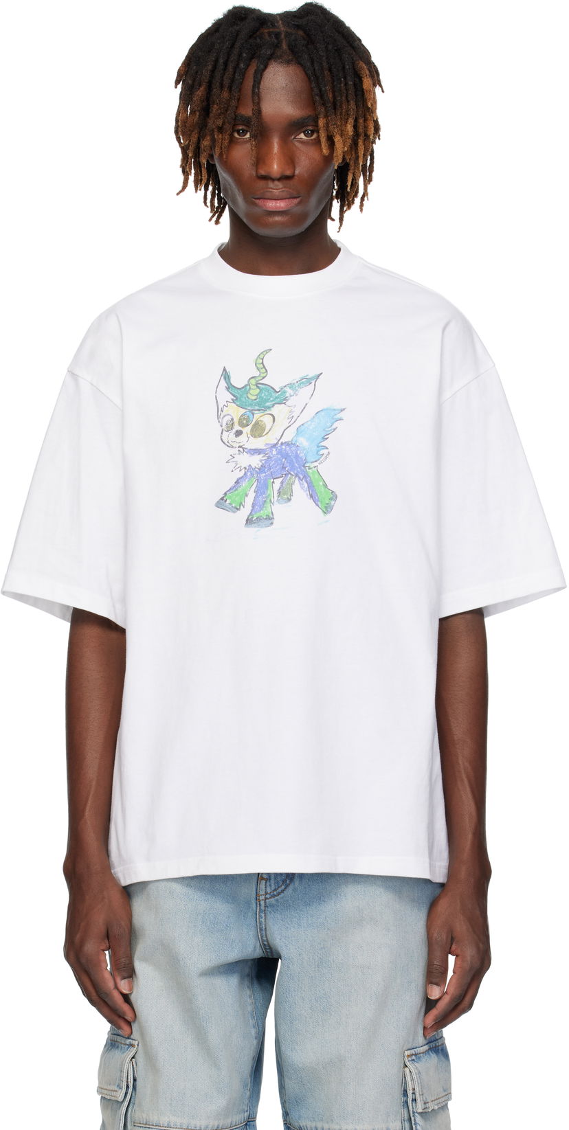 T-paita We11done We11done Monster Drawing T-Shirt Valkoinen | WD-TT0-25-744-U-WH