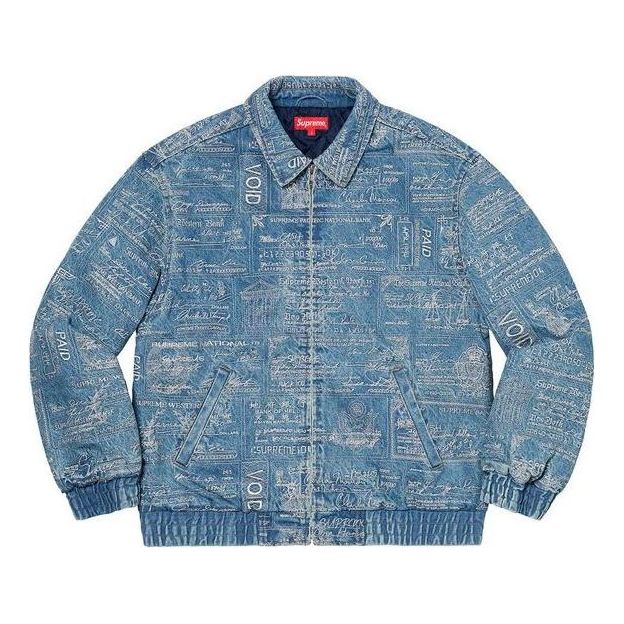 Bomber-takki Supreme Checks Embroidered Denim Jacket Sininen | SUP-SS20-452