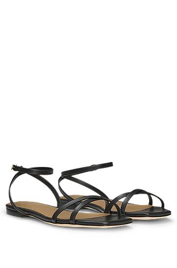 Asusteet BOSS Double B Leather Crisscross Sandals Musta | 50542217