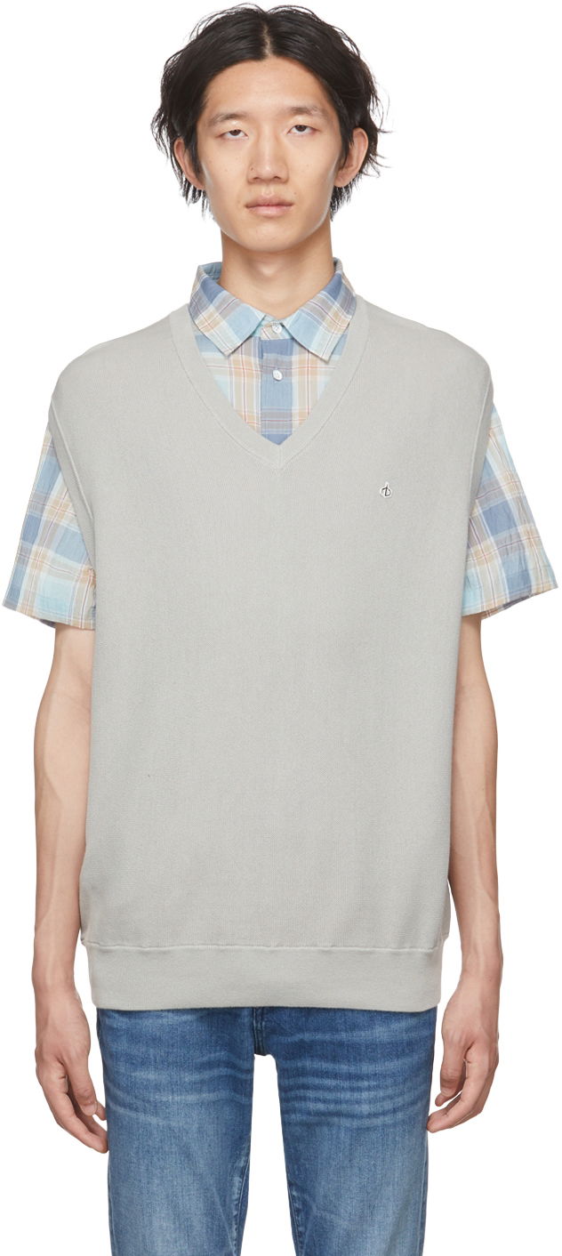 Villapaita rag & bone Winslow Knit Vest Harmaa | MBS22P012LL12