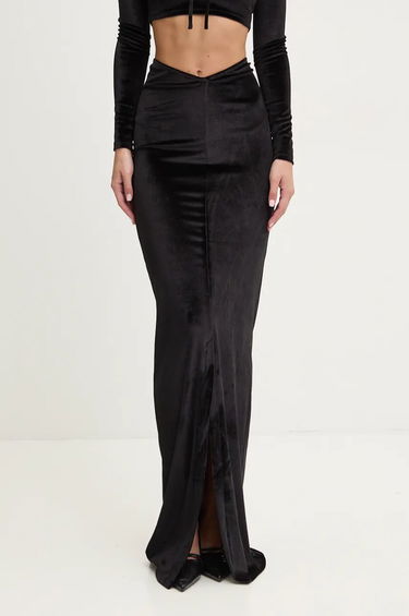 Hame Fiorucci Fiorucci Maxi Velvet Skirt Musta | W01FMBSK236VR01BK01, 1
