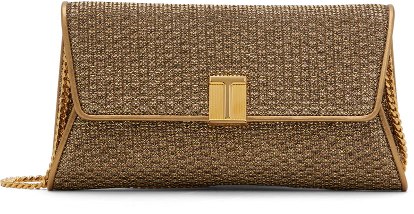 Käsilaukku Tom Ford Tom Ford Nobile Textured Fabric Clutch Metallinen | L1736-TSY048X