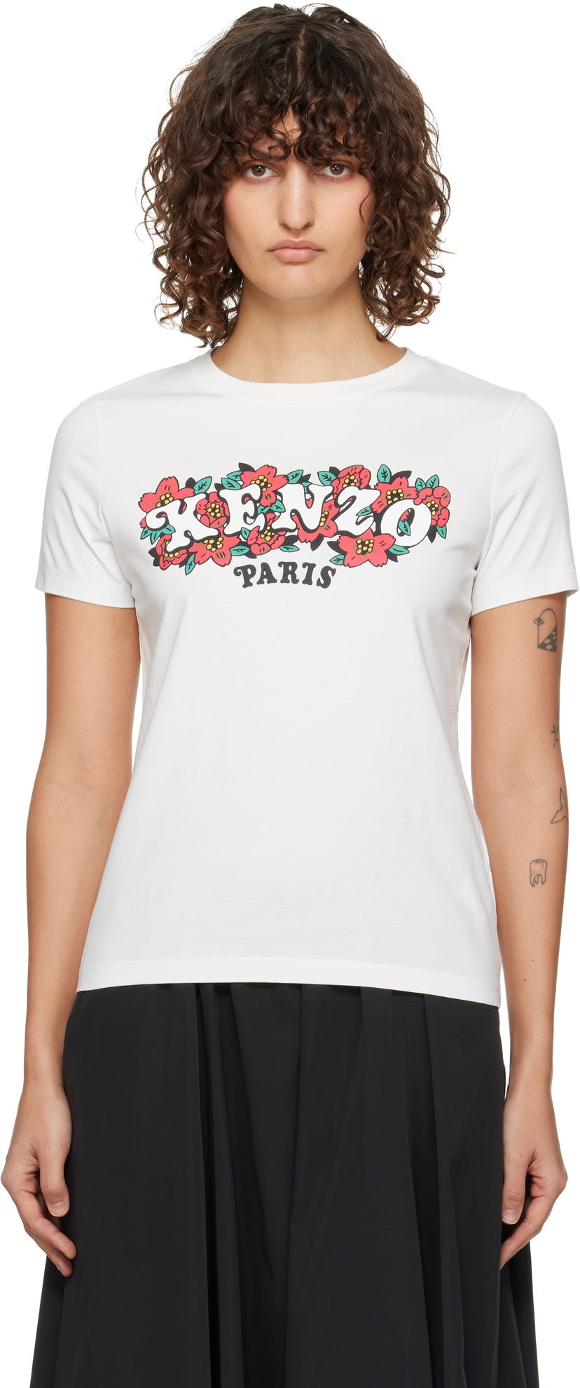 T-paita KENZO VERDY Edition Cotton Graphic T-Shirt Valkoinen | FF52TS1494SO