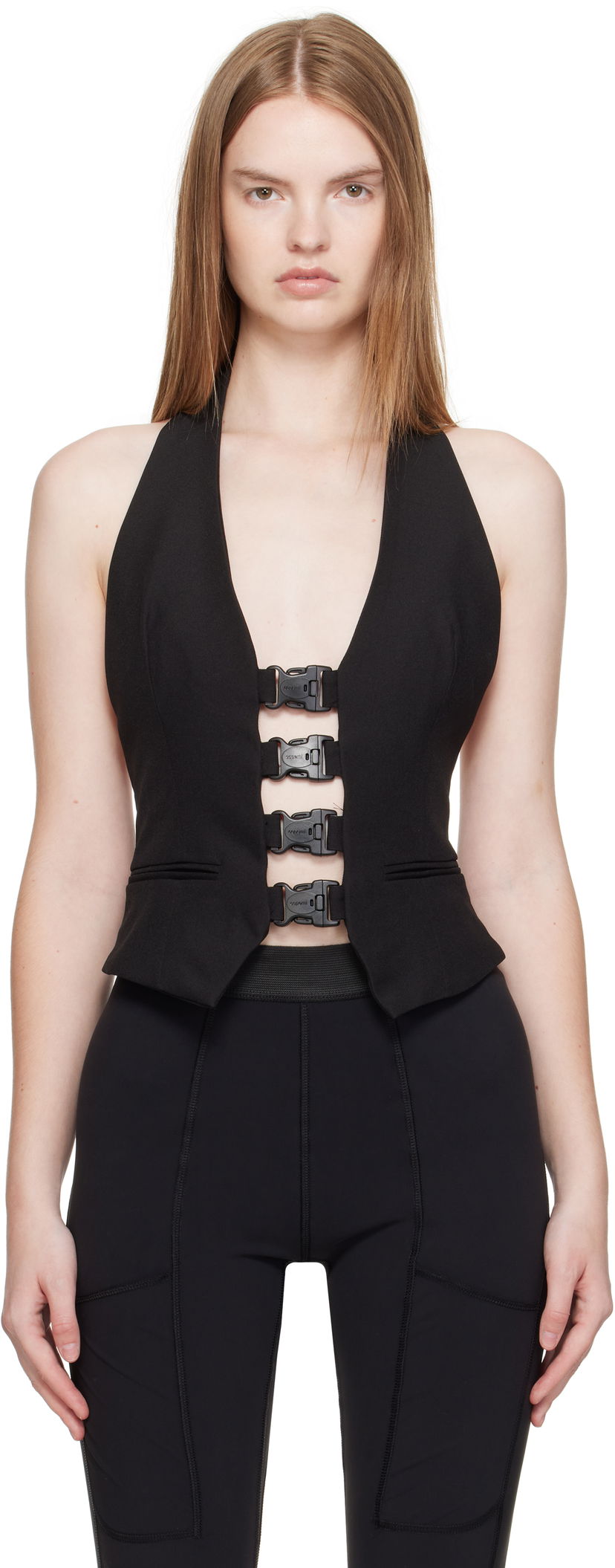 Tankkitoppi Coperni Coperni Multi Buckle Halter Top Musta | COPT35F3004