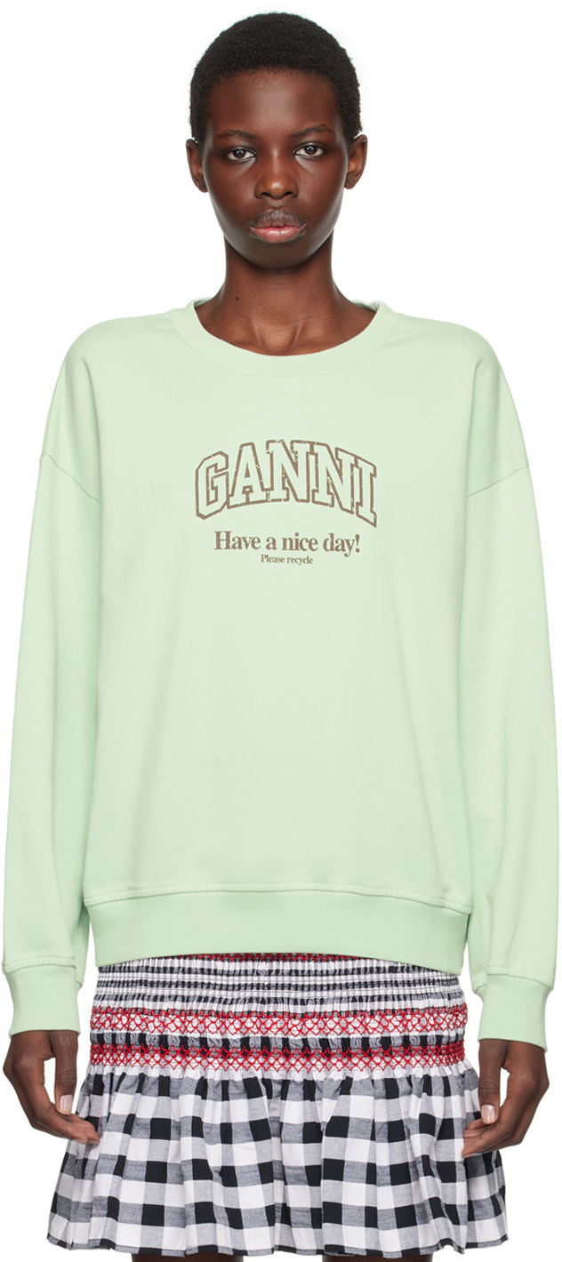 T-paita GANNI Green Isoli Sweatshirt Sininen | T3945