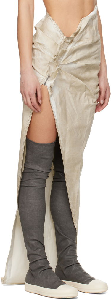 Hame Rick Owens Rick Owens DRKSHDW Hollywood Soft Edfu Denim Maxi Skirt Musta | DS01E3348 SCF, 4