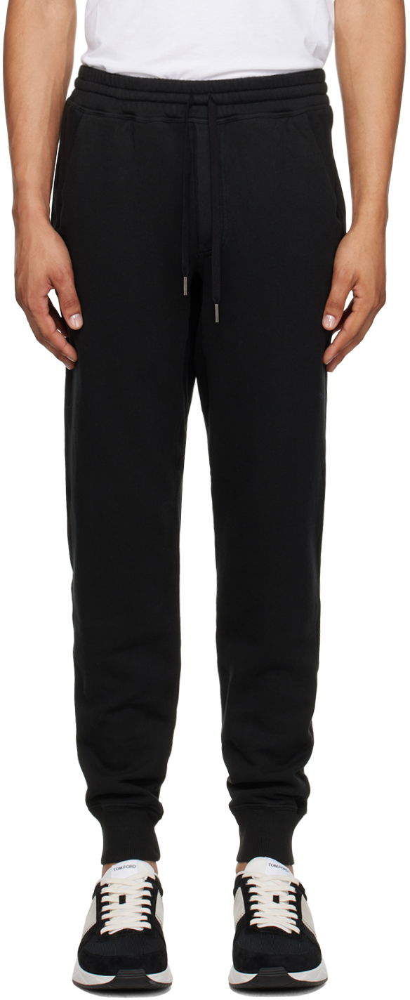 Verryttelyhousut Tom Ford Black Garment-Dyed Sweatpants Musta | JAL001-JMC006S23